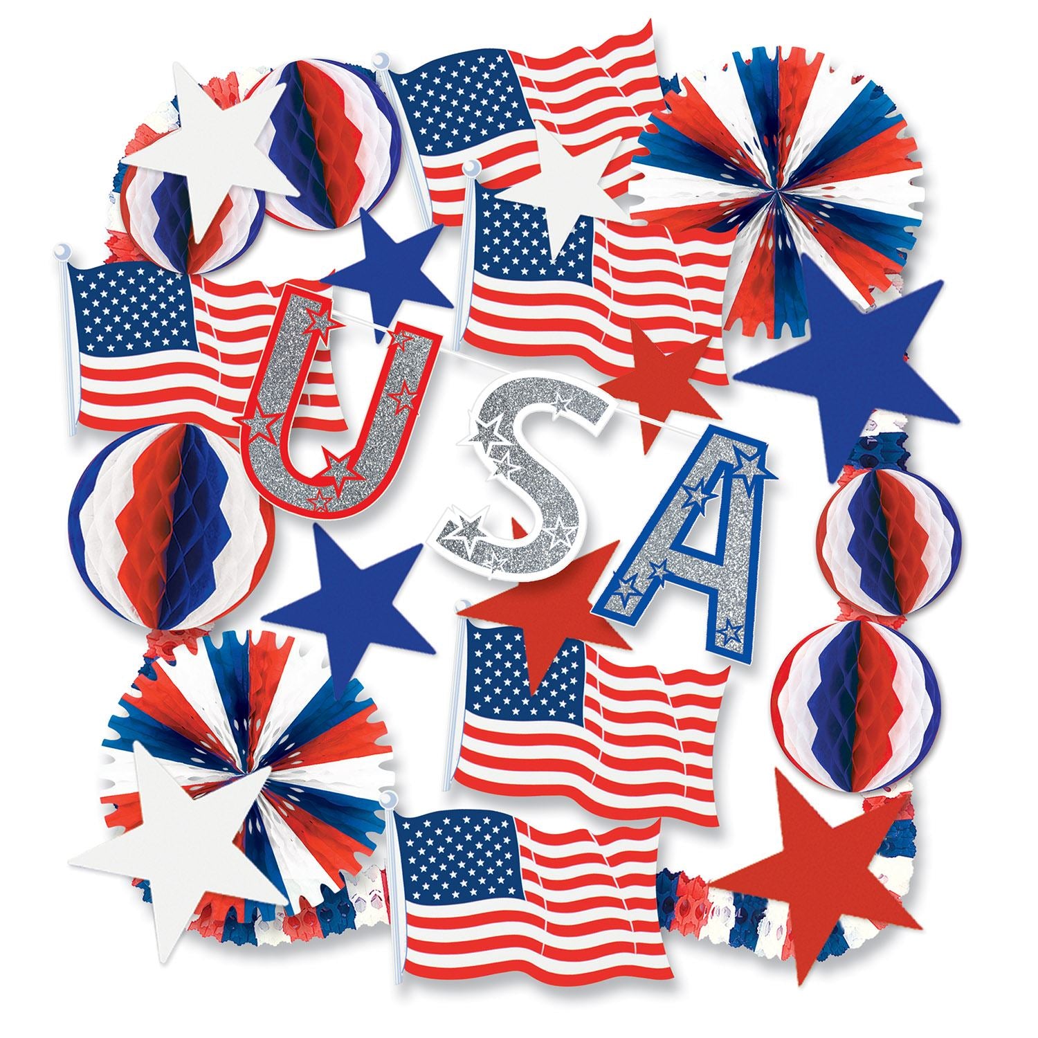 Beistle USA Decorating Kit - Party Supply Decoration for Patriotic