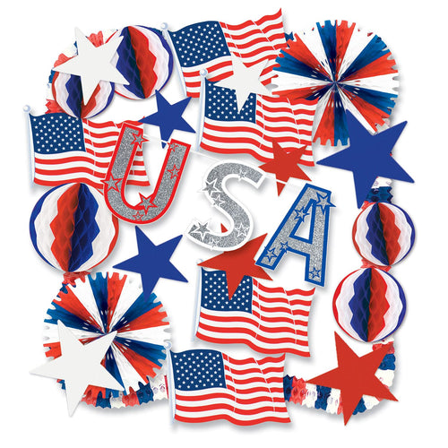 Beistle USA Decorating Kit - Party Supply Decoration for Patriotic
