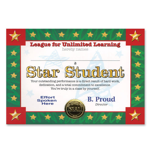 Beistle Star Student Award Certificates - Educational | Party Supply