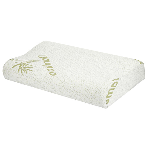 Bamboo Memory Foam Sleep Pillow Contoured Cervical Orthopedic Pillow Neck