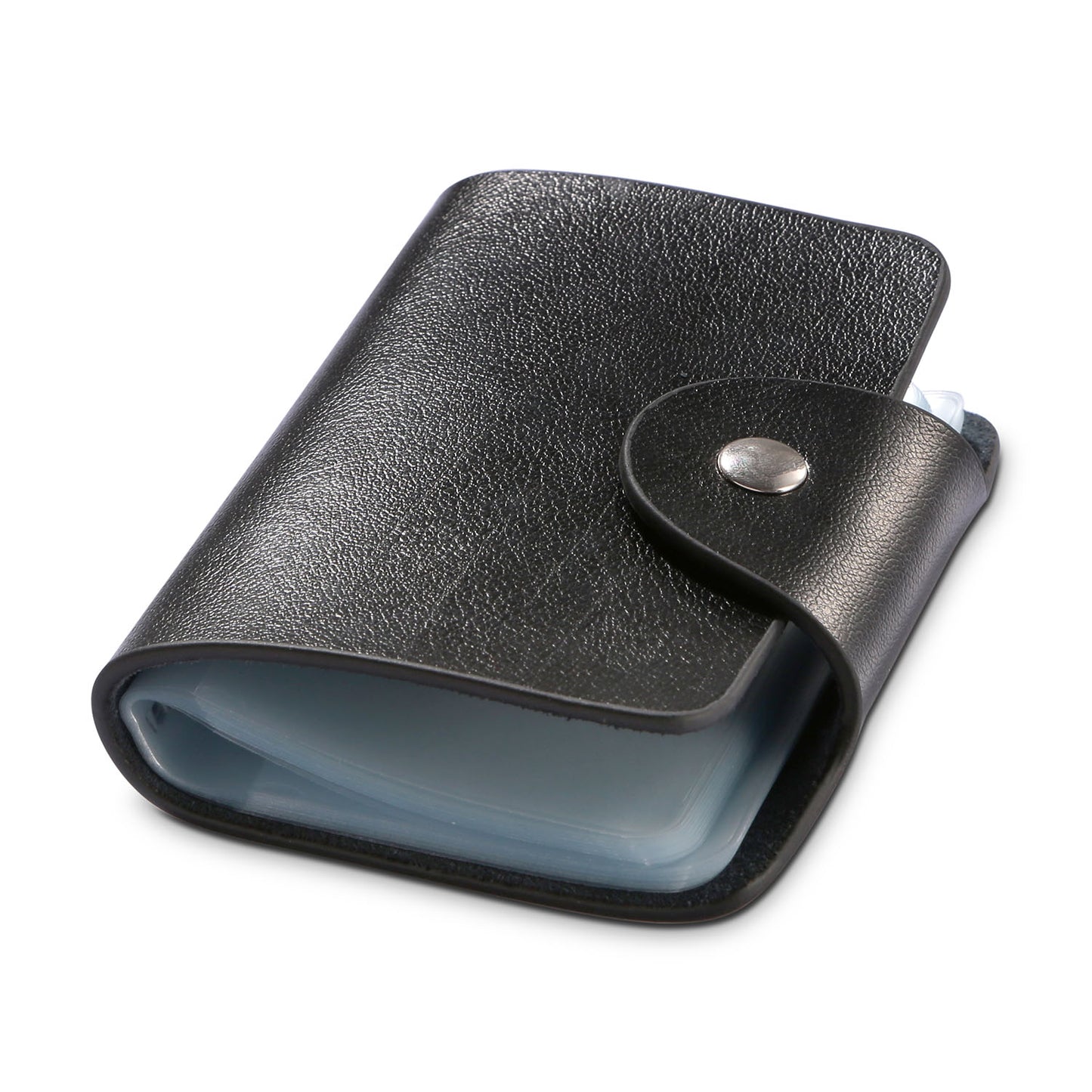 Credit Card Holder Card Organizer Pouch PU Leather Case Snap Closure with 26Pcs