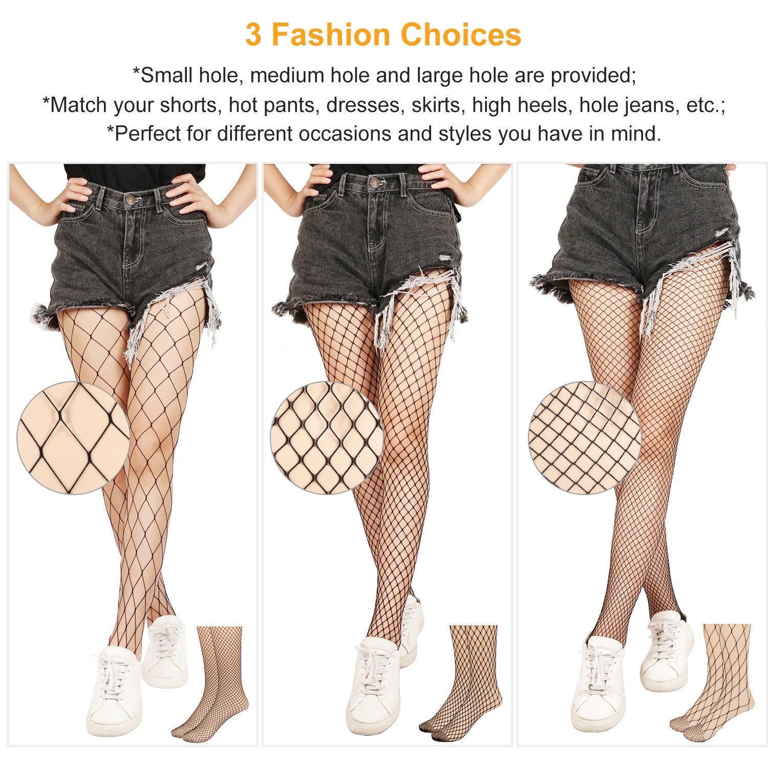 Women Fishnet Tights Sexy High Waist Fishnet Pantyhose Stretchy Mesh Hollow Out