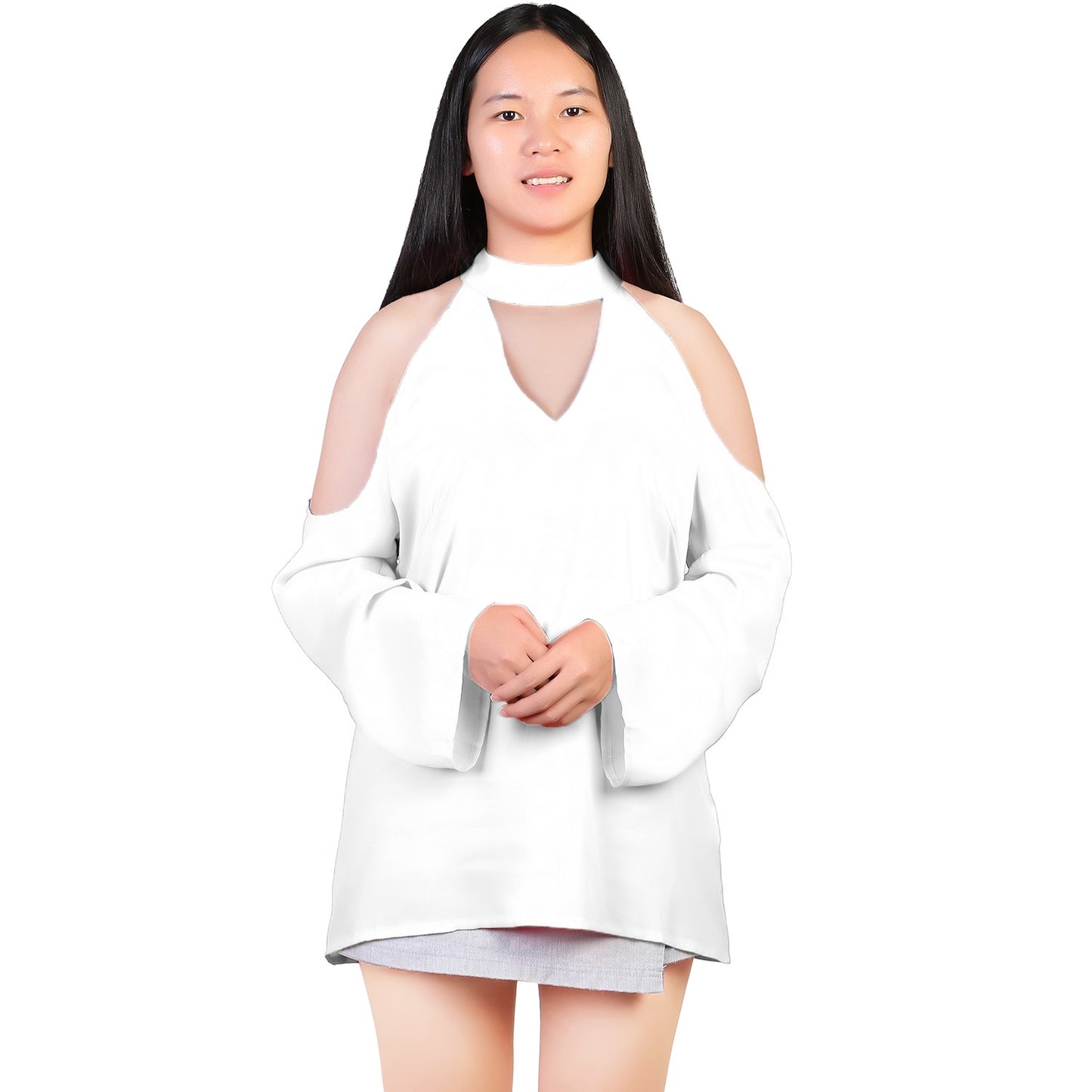 Women s Sexy Off The Shoulder Blouses Cold Shoulder Tops V-Neck Long Sleeve