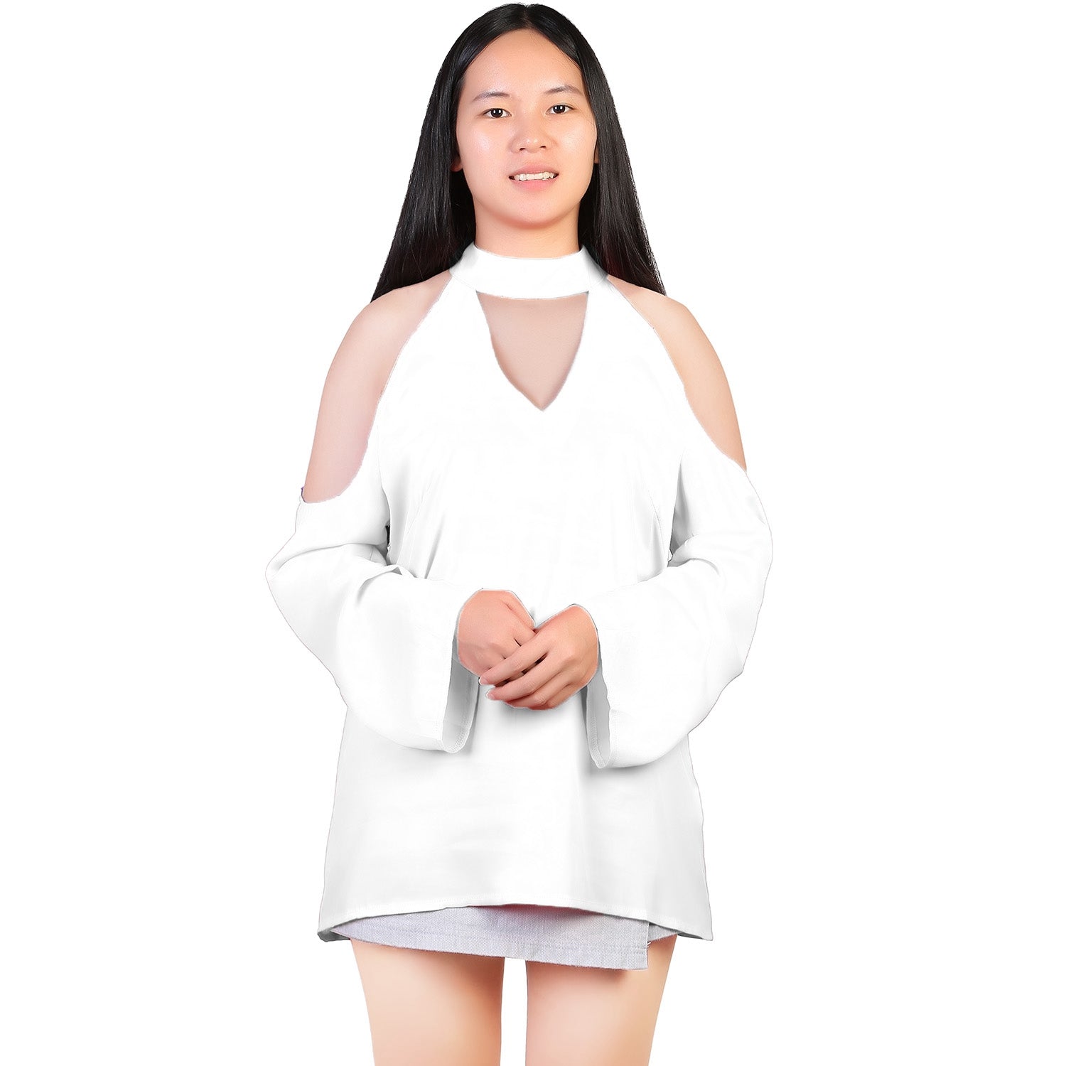 Women s Sexy Off The Shoulder Blouses Cold Shoulder Tops V-Neck Long Sleeve