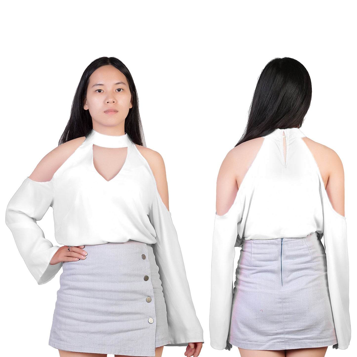 Women s Sexy Off The Shoulder Blouses Cold Shoulder Tops V-Neck Long Sleeve