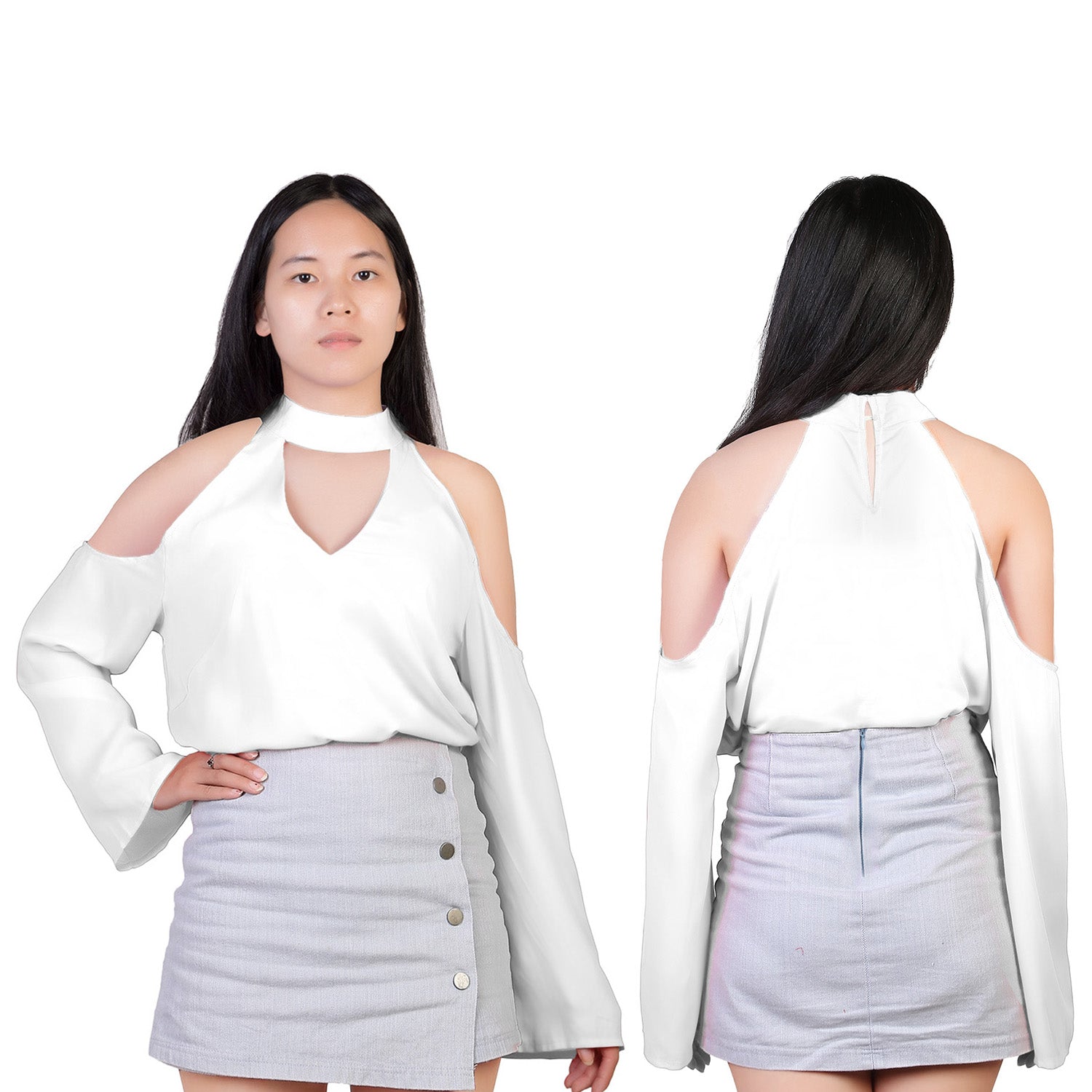 Women s Sexy Off The Shoulder Blouses Cold Shoulder Tops V-Neck Long Sleeve