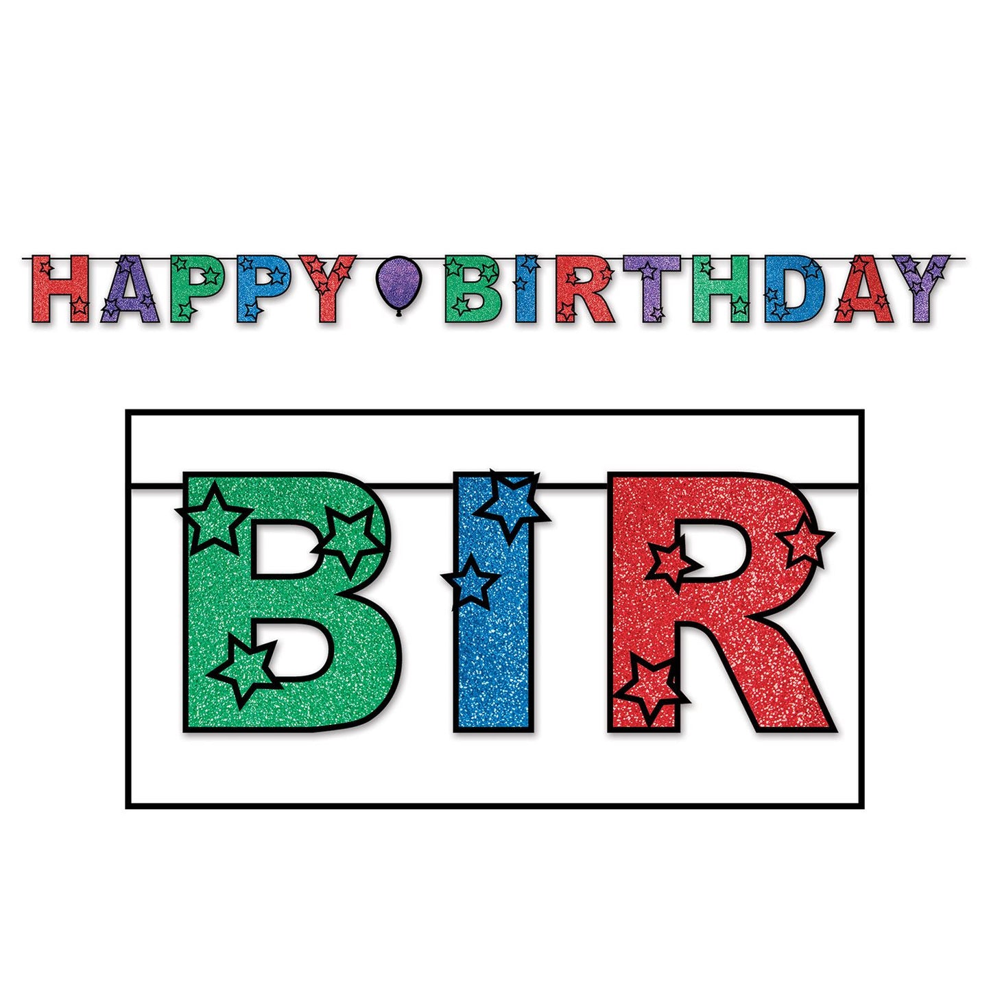 Beistle Glittered Happy Birthday Streamer | Party Supply | Decoration
