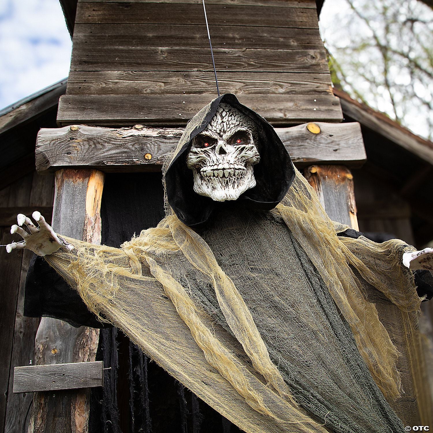 35 1/4" x 6 Ft. Animated Hanging Grim Reaper Plastic Halloween Decoration