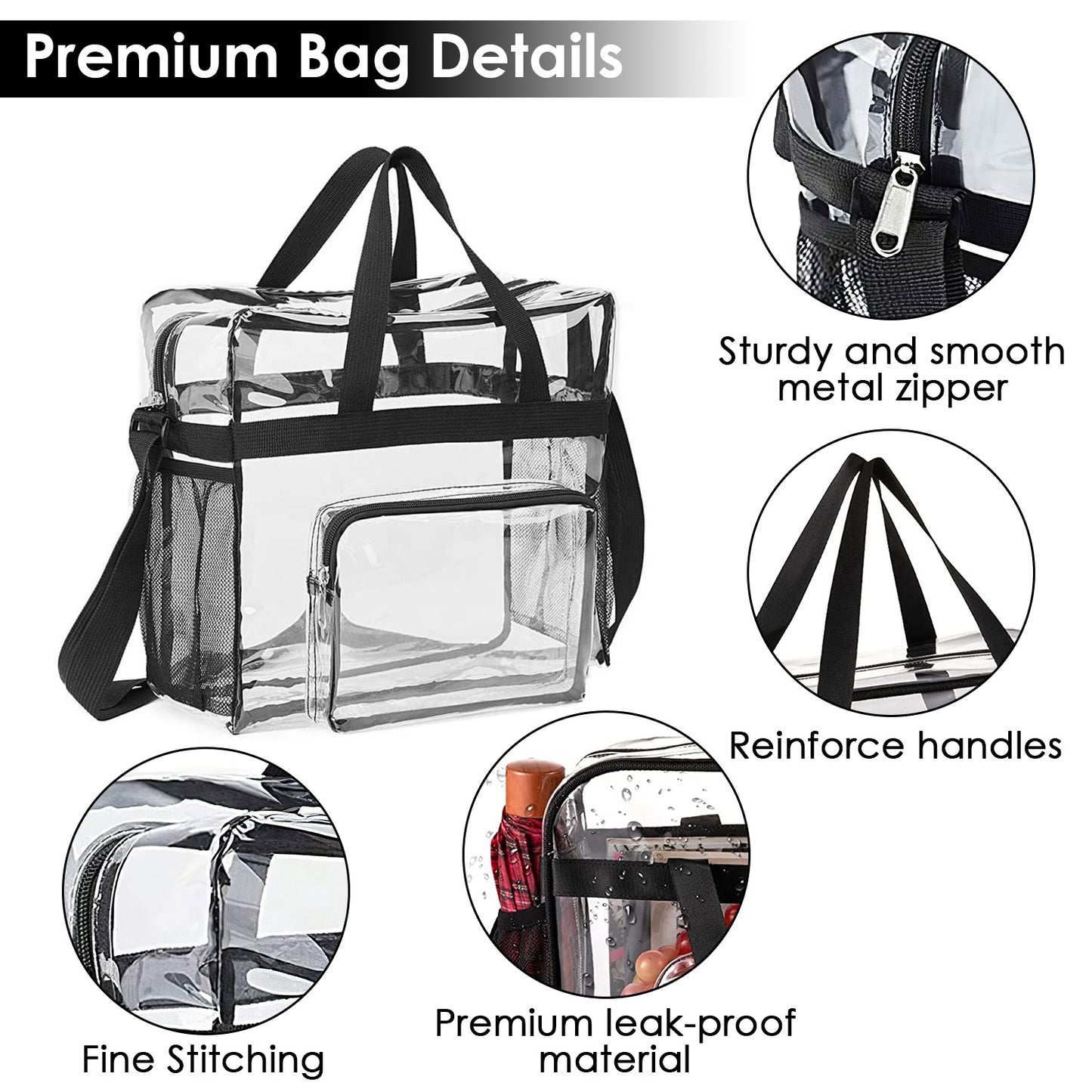 Clear Crossbody Bag Stadium Approved Clear Transparent Shoulder Bag See Through
