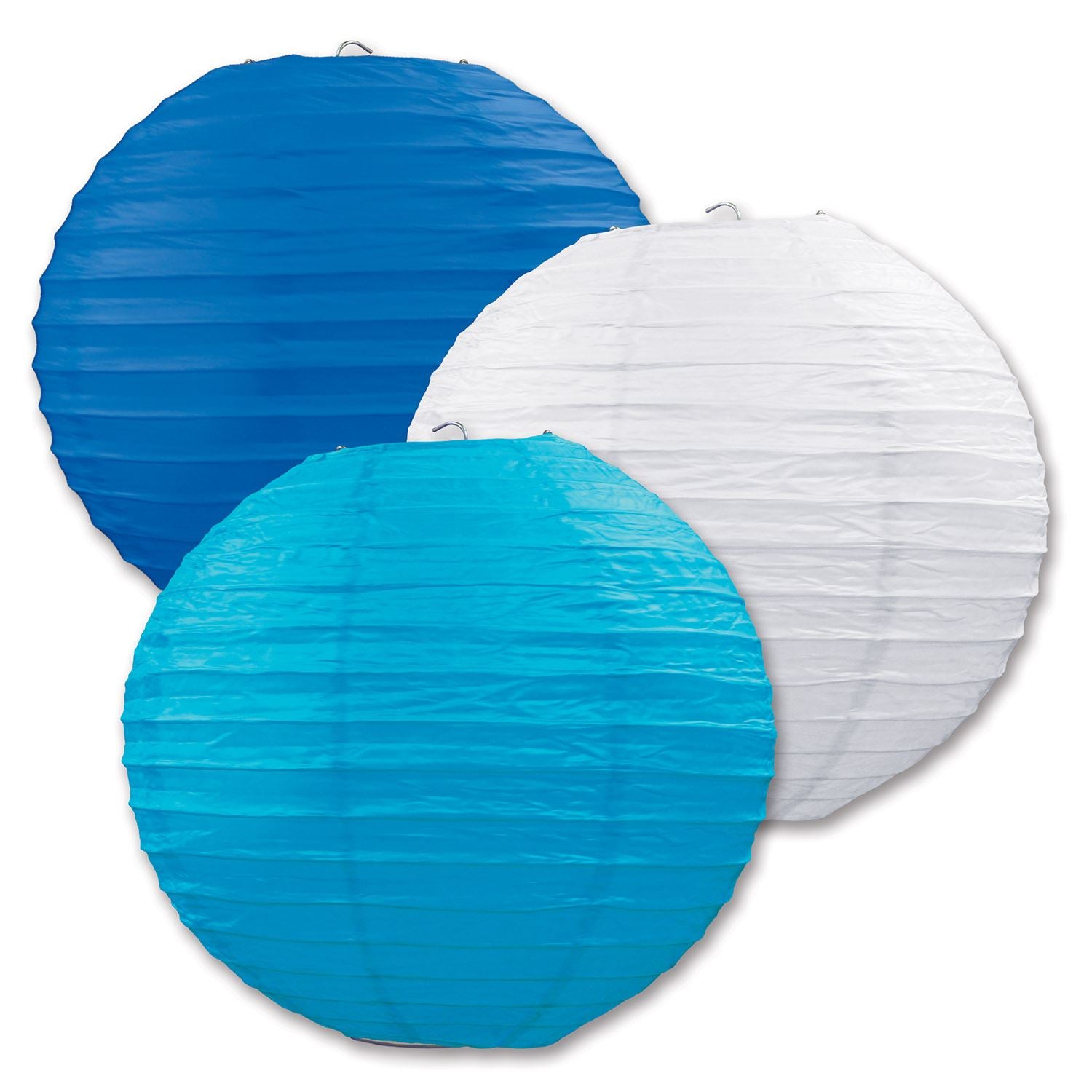 Beistle Blue, White, and Turquoise, Paper Lanterns - General Occasion | Party