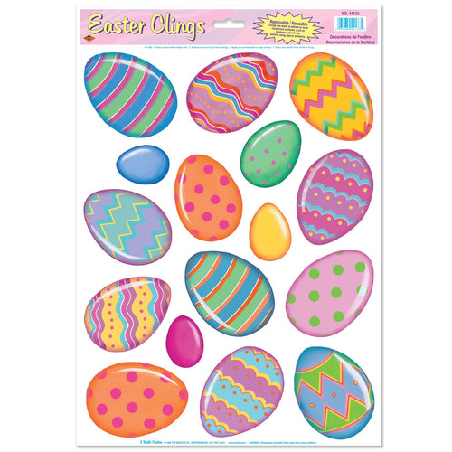 Beistle Color Bright Egg Window Clings - Easter | Party Supply | Decoration