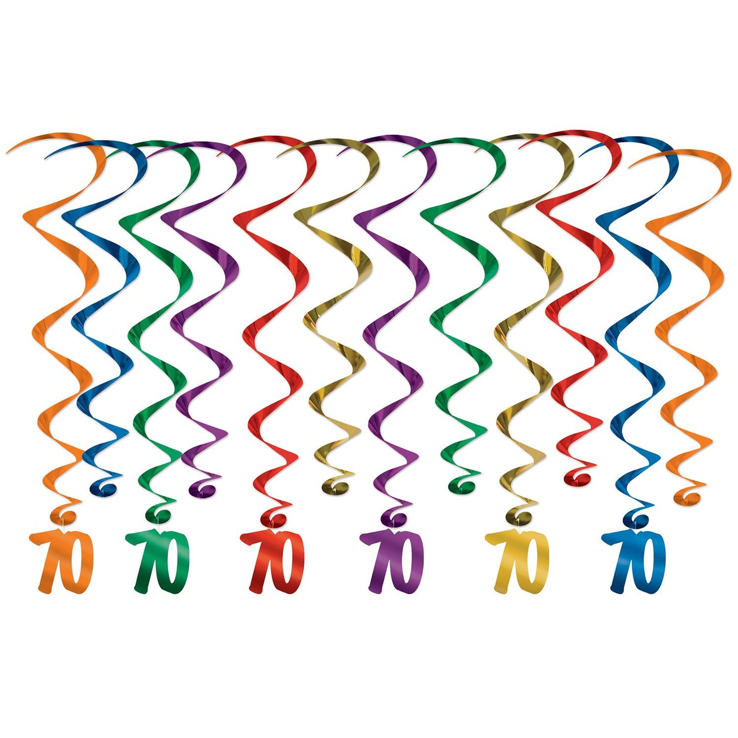 Beistle '70' Whirls - 12 Piece - Birthday-Age Specific | Party Supply