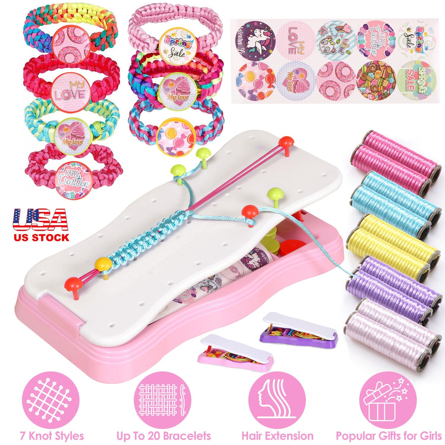 Bracelet Making Kit DIY Arts and Crafts Toys Kids Travel Activity Set Birthday