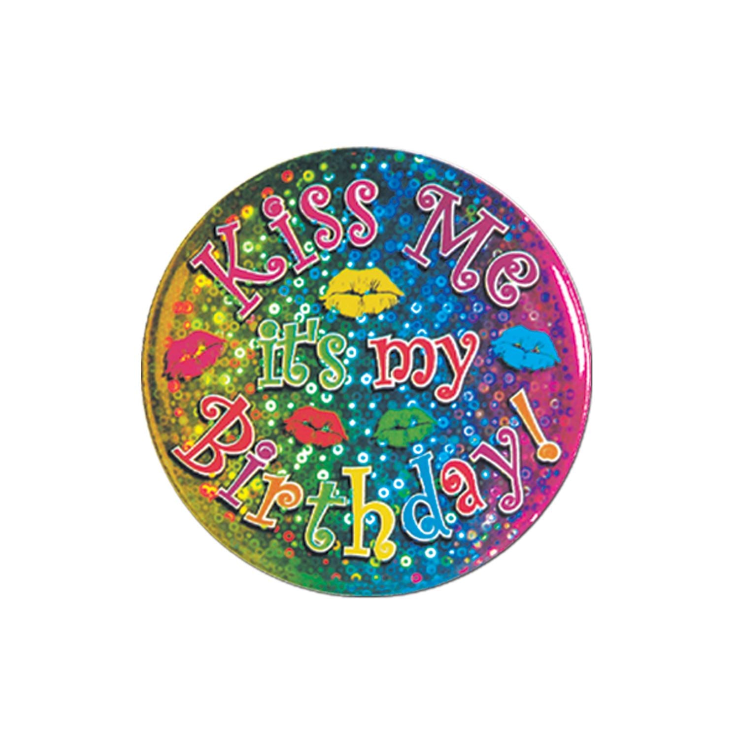 Beistle Kiss Me - It's My Birthday Button | Party Supply | Decoration