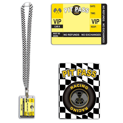 Beistle Racing Pit Pass | Party Supply | Decoration
