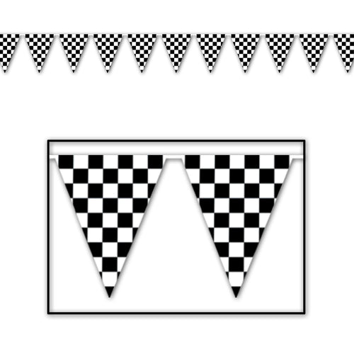 Beistle Checkered Outdoor Pennant Banner, 120 ft - Racing | Party Supply