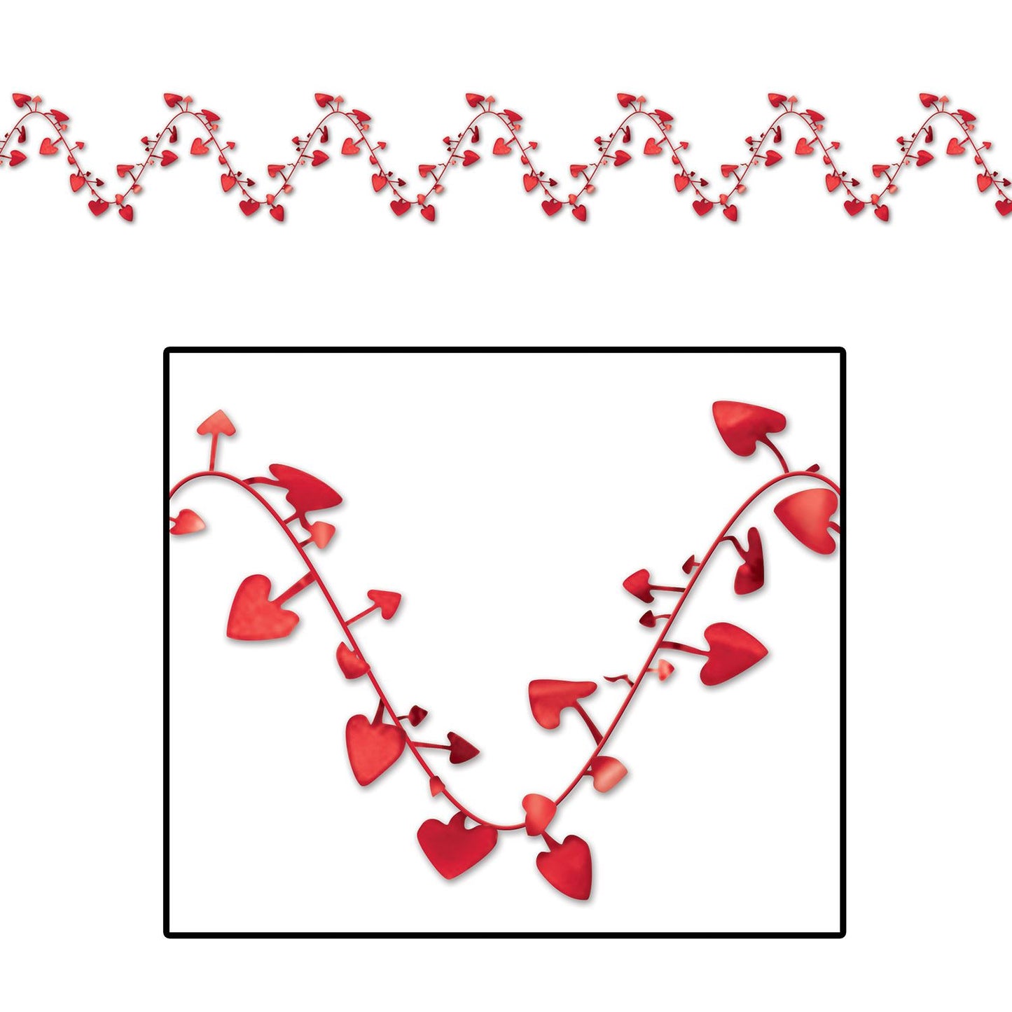 Beistle Red Gleam N Flex Heart Garland - General Occasion | Party Supply