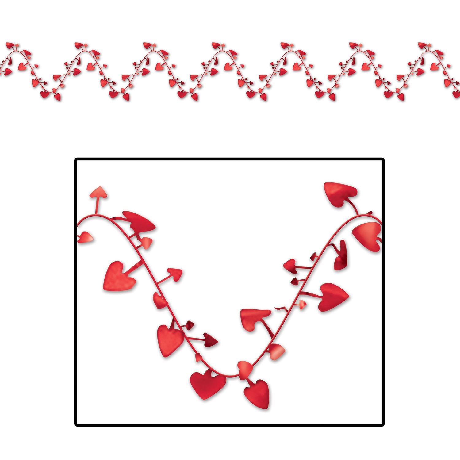 Beistle Red Gleam N Flex Heart Garland - General Occasion | Party Supply
