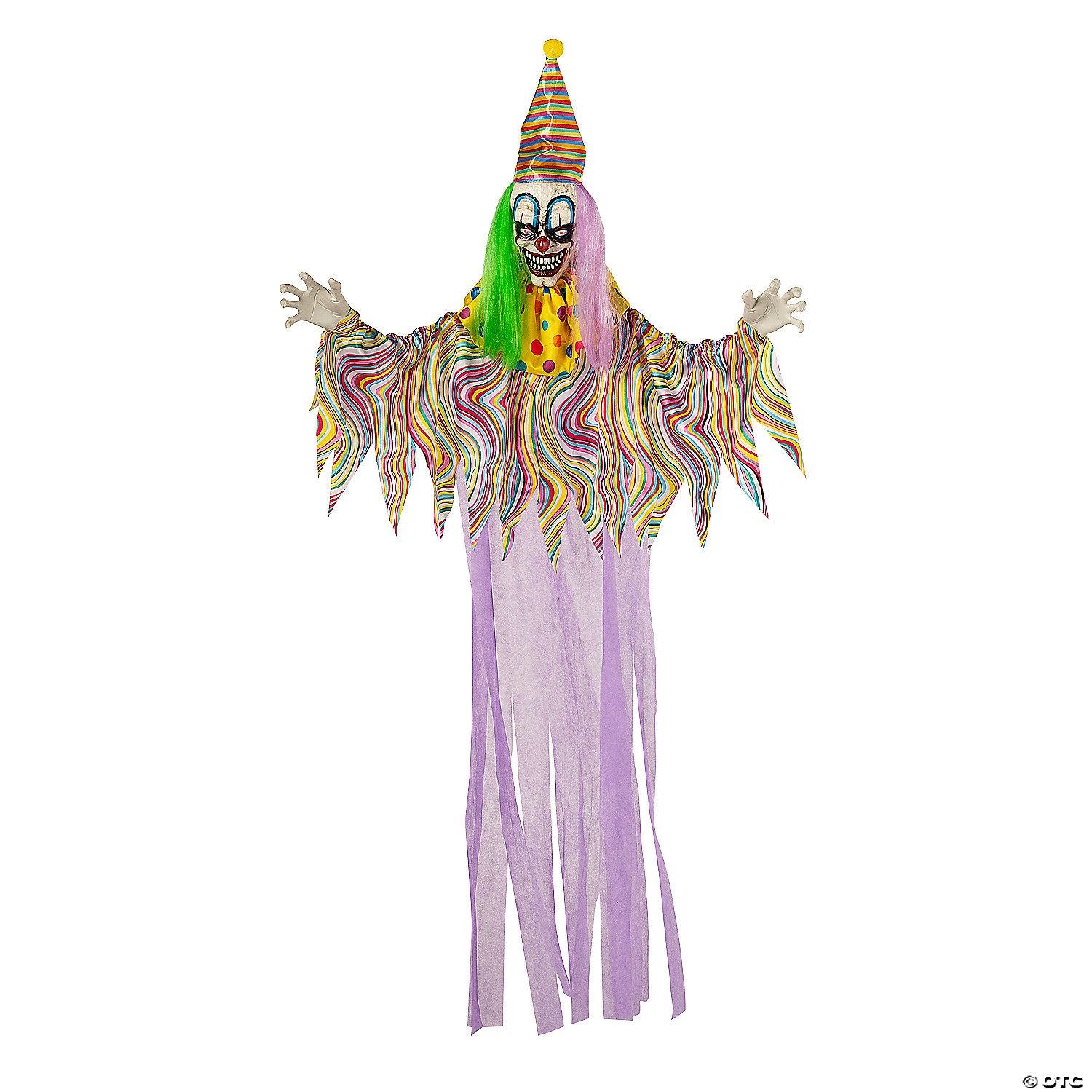 66 3/4" Light-Up Hanging Clown with Sounds Halloween Decoration