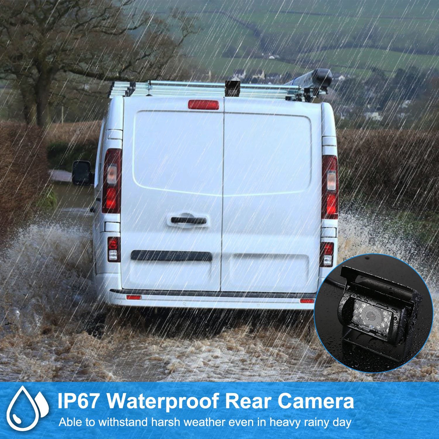7In Screen Backup Camera System Vehicle Rear View Monitor Kit IP67 Waterproof