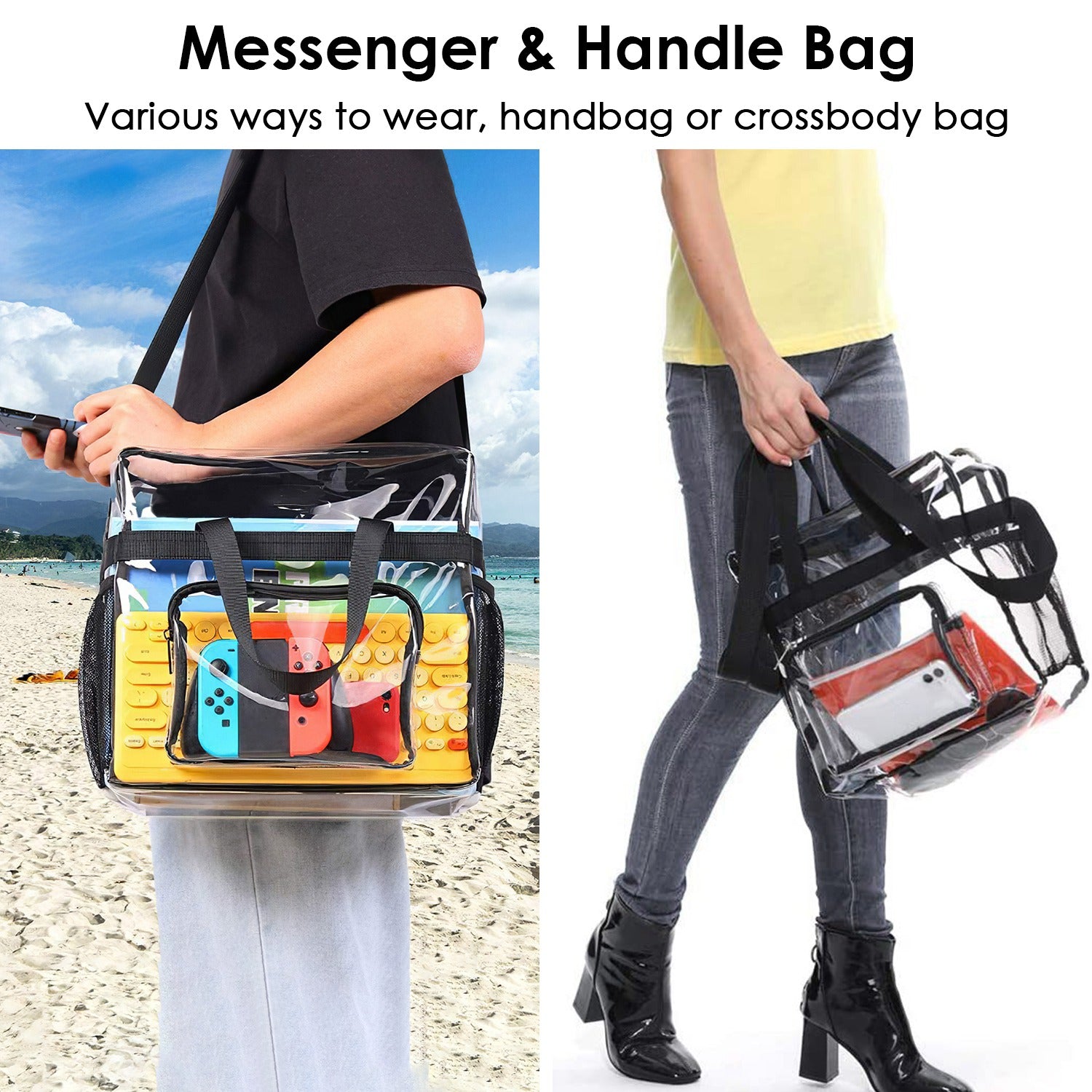 Clear Crossbody Bag Stadium Approved Clear Transparent Shoulder Bag See Through