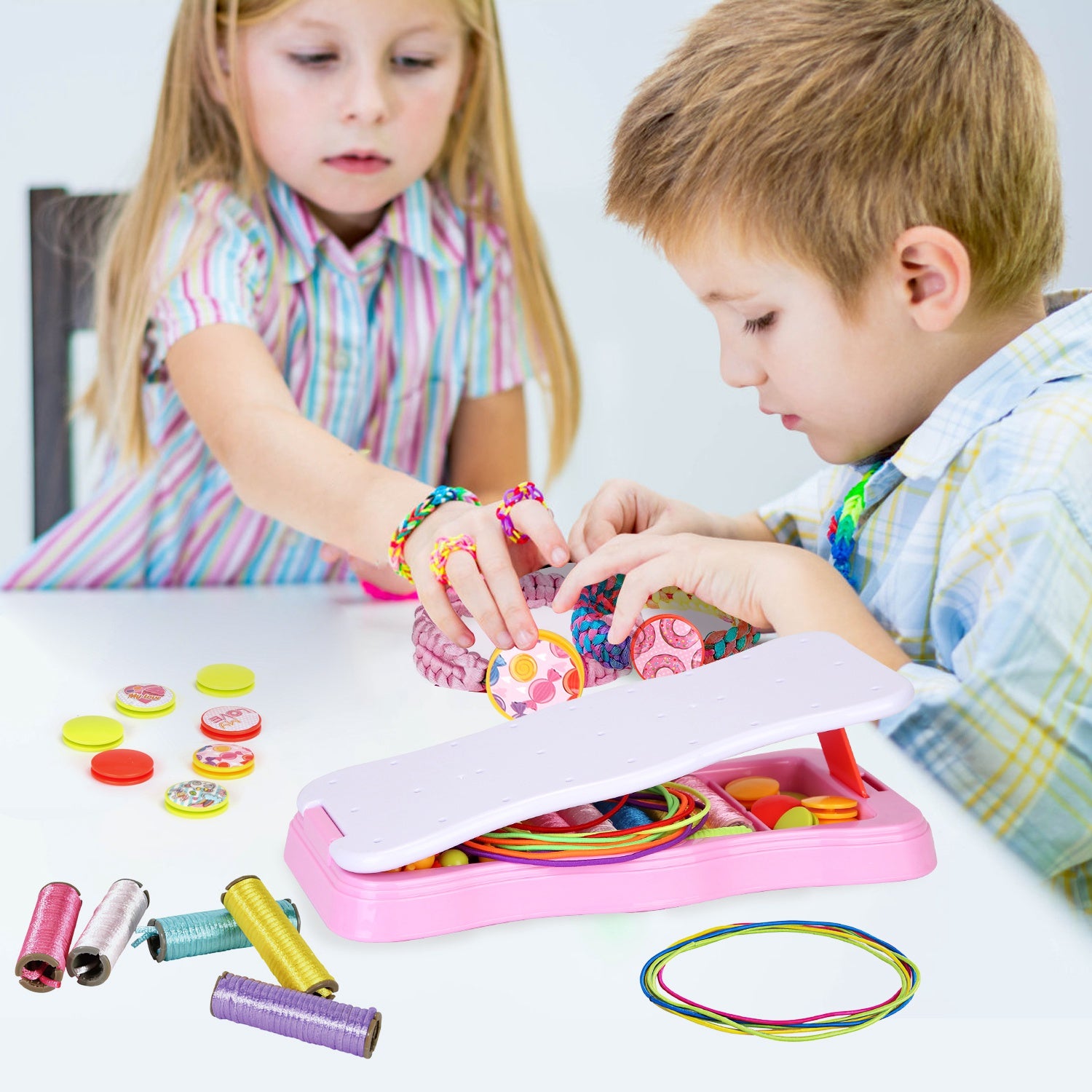 Bracelet Making Kit DIY Arts and Crafts Toys Kids Travel Activity Set Birthday