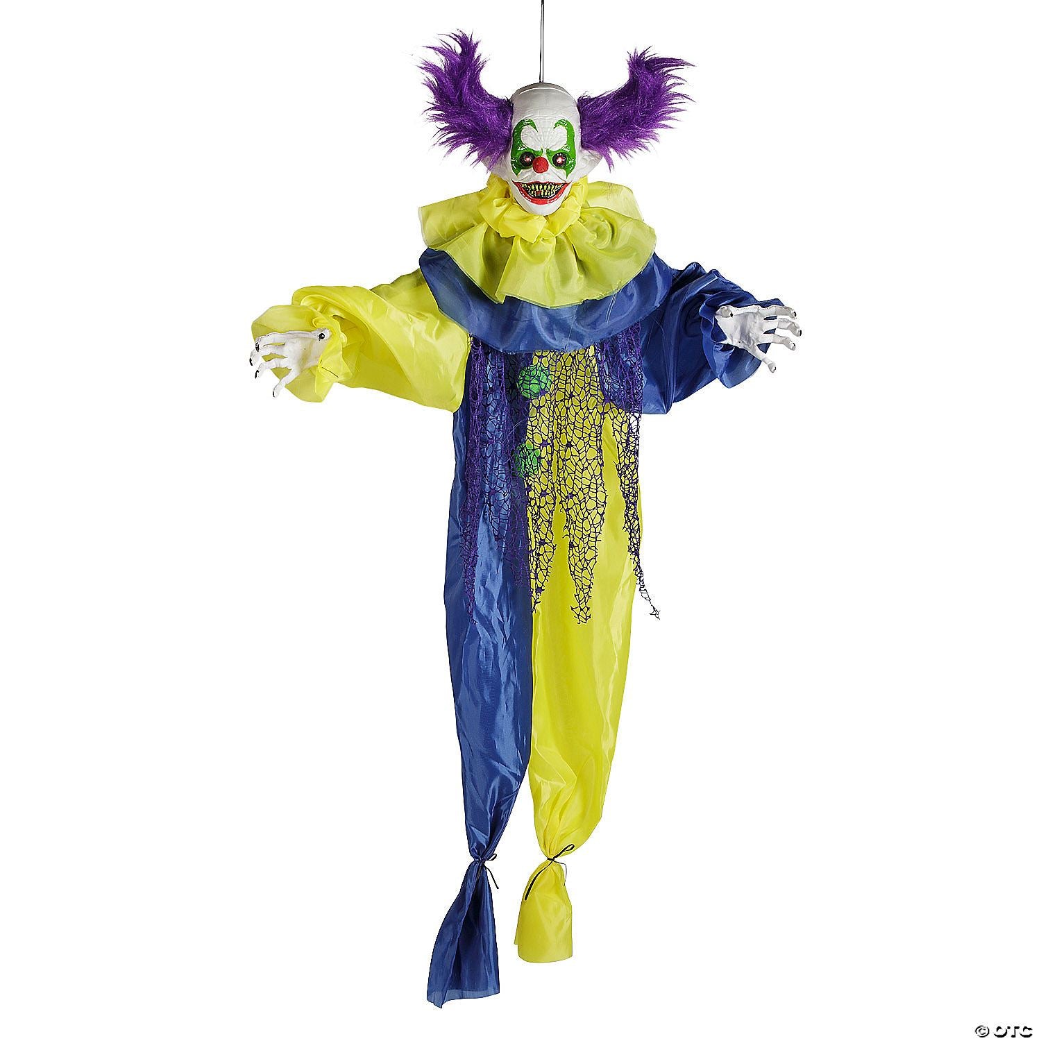 47 1/4" Animated & Light-Up Shaking Clown Hanging Halloween Decoration