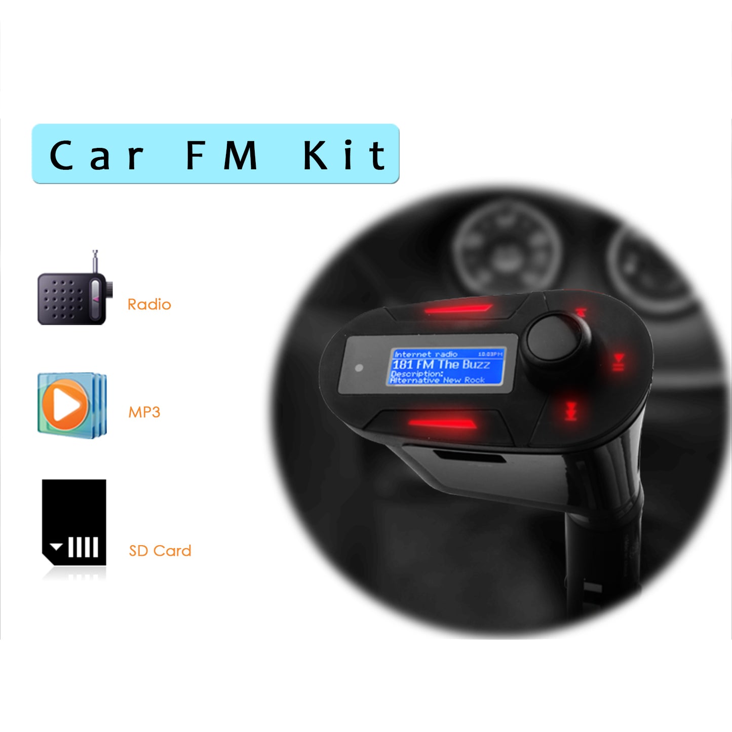 Car Kit MP3 Player Wireless FM Transmitter Modulator USB SD MMC LCD with Remote