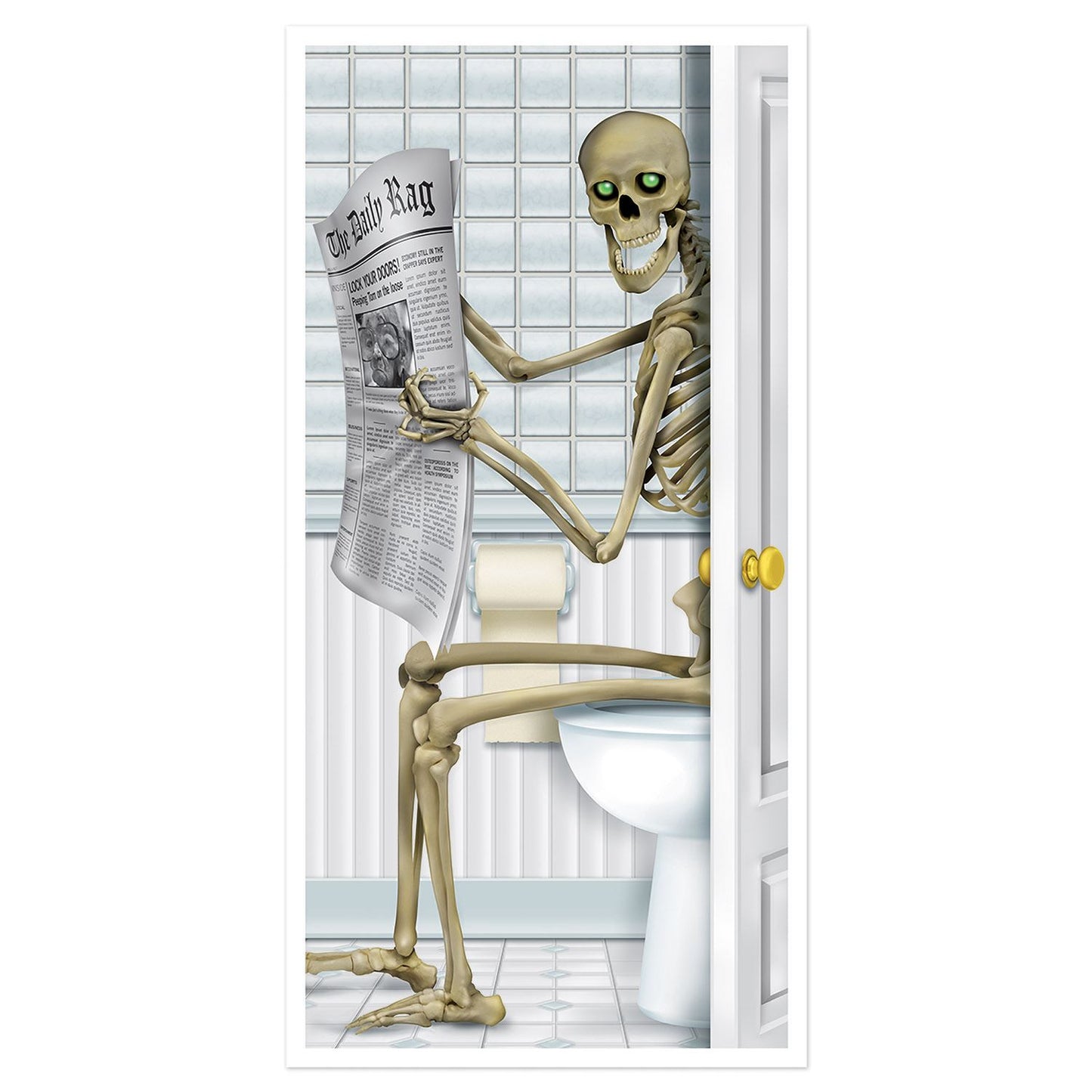 Beistle Skeleton Restroom Door Cover - Halloween | Party Supply | Decoration