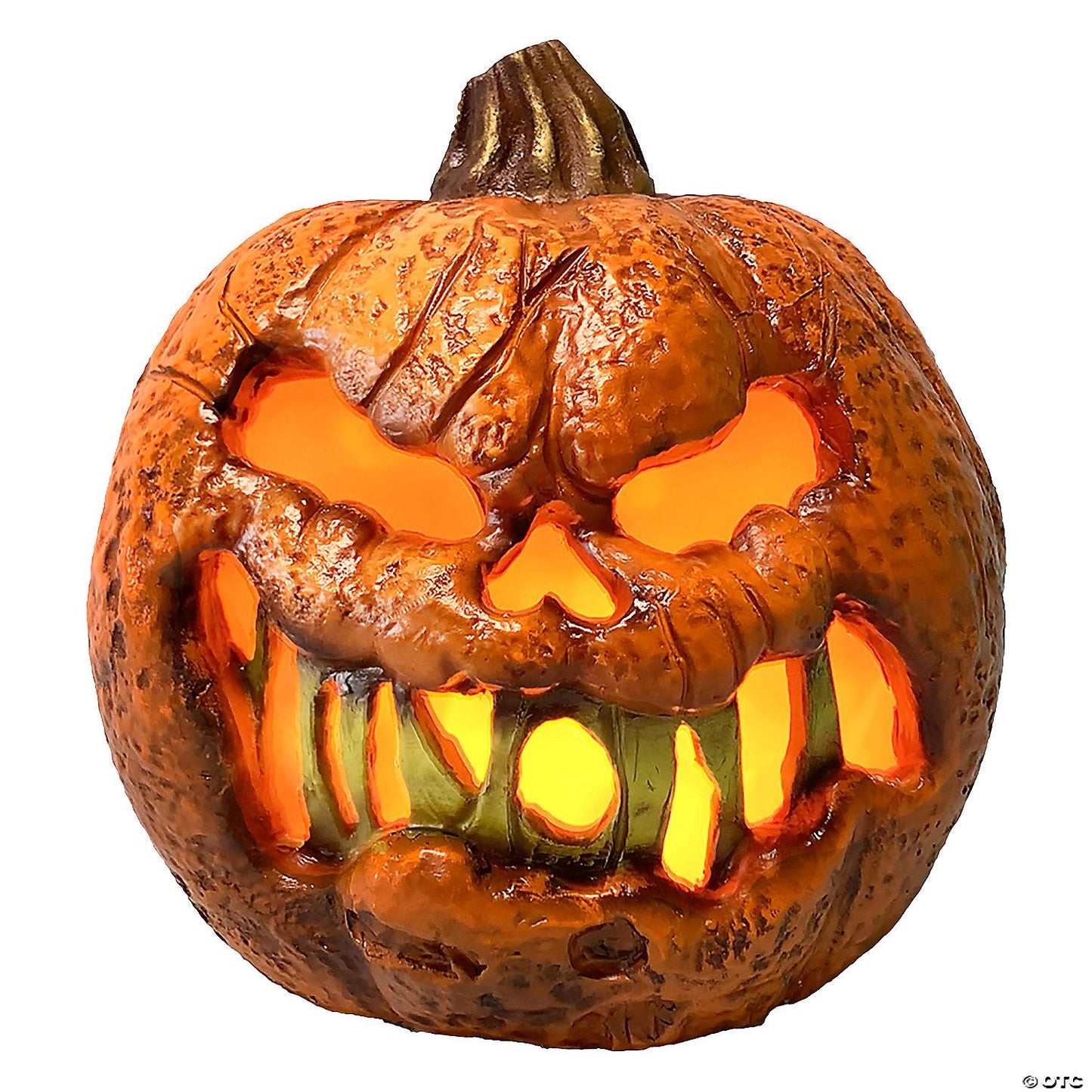 8 Rotten Flaming Pumpkin With Timer Halloween Decoration