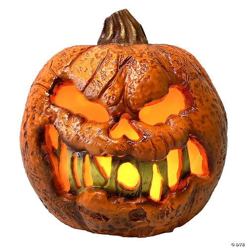 8 Rotten Flaming Pumpkin With Timer Halloween Decoration