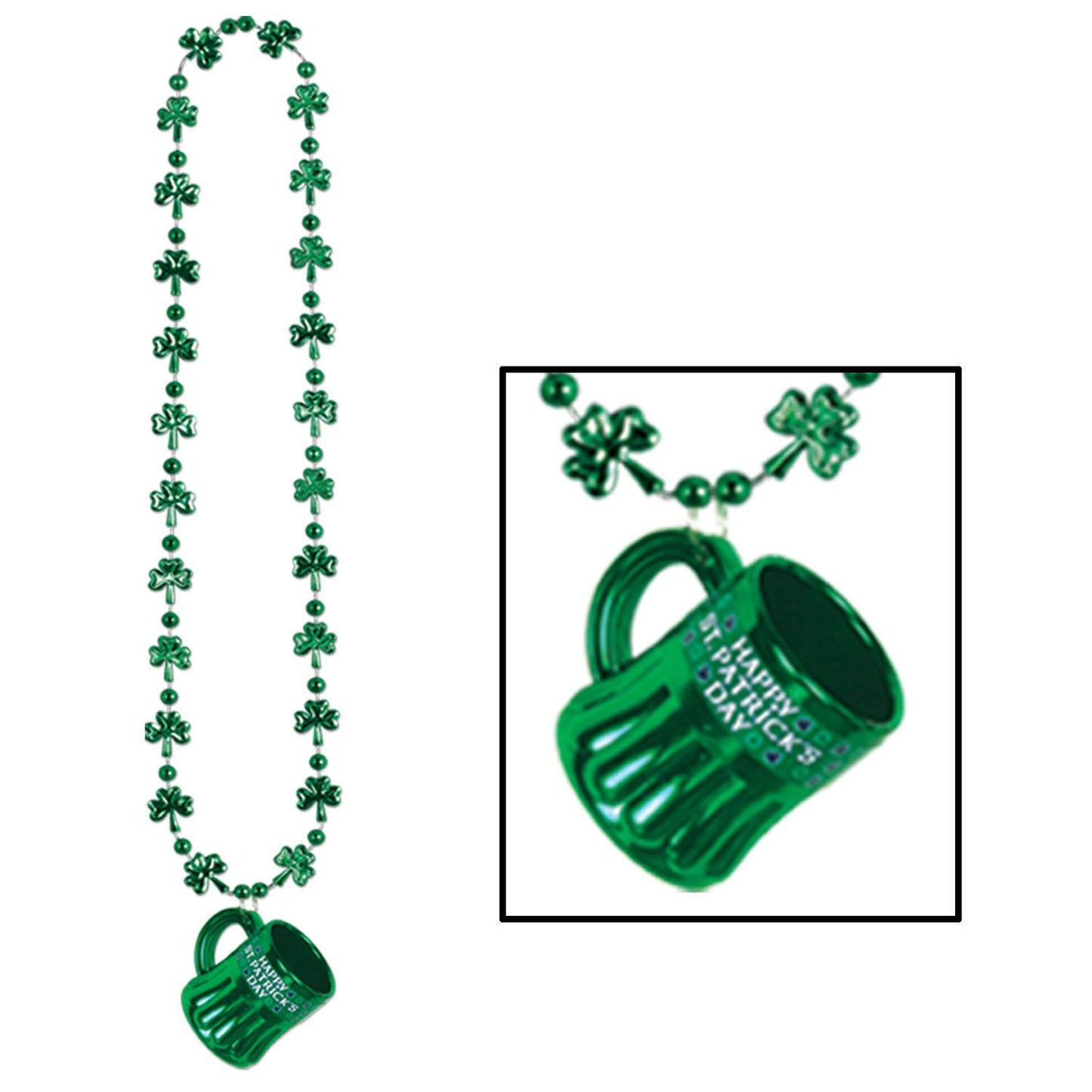 Beistle Shamrock Beads with Mug - St. Patricks | Party Supply | Decoration
