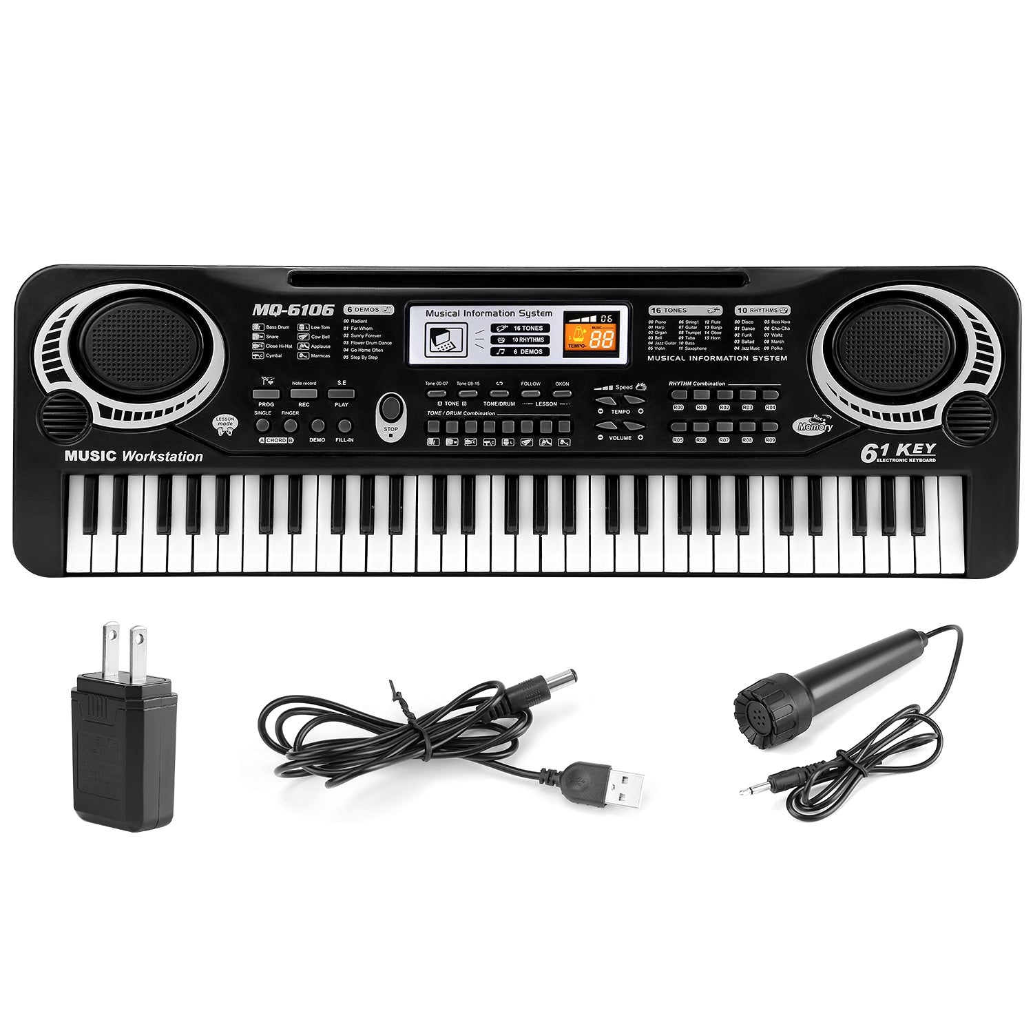 61 Keys Digital Music Electronic Keyboard Electric Piano Musical Instrument