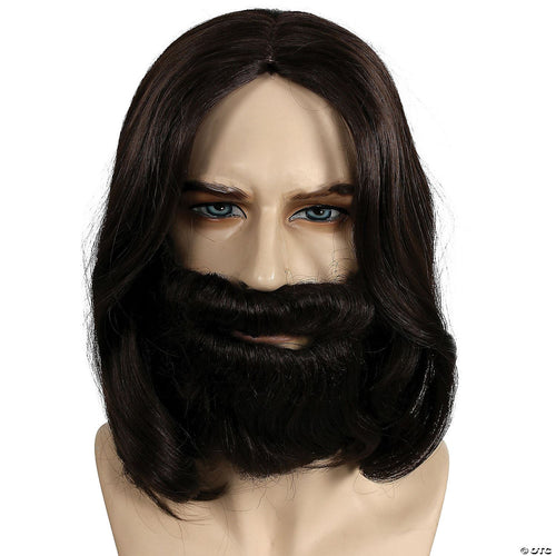 Mens Biblical Wig & Beard Set | Chestnut