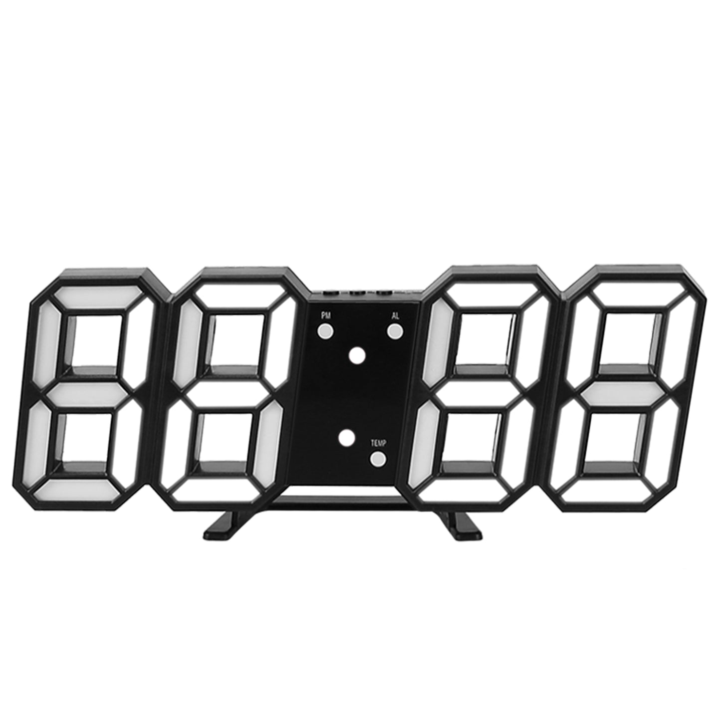 3D LED Digital Wall Clock Sound Control Table Desk Alarm Clock w/ 3 Auto 5378