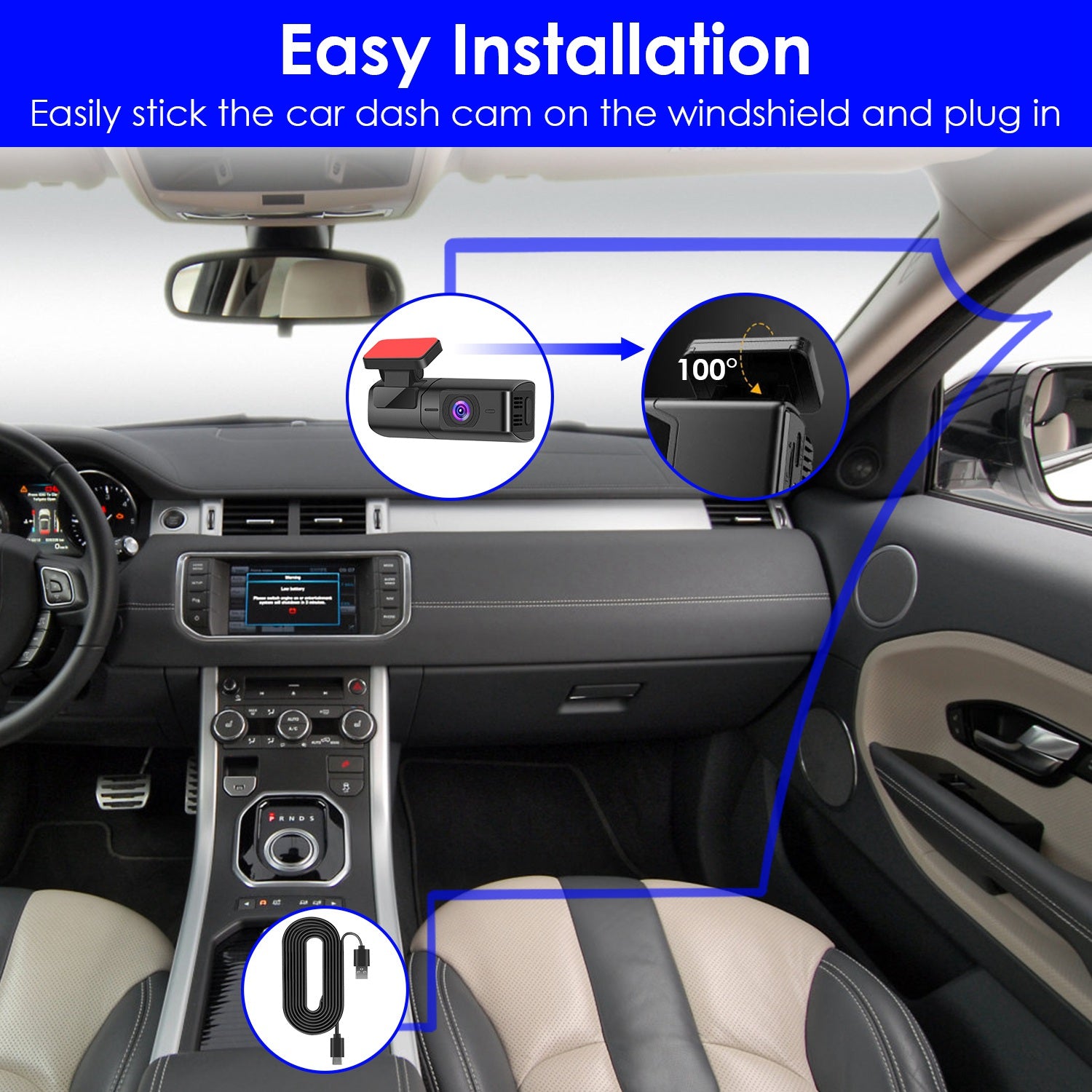 2K HD Front Dash Cam For Car With IPS Screen Night Vision Loop Recording