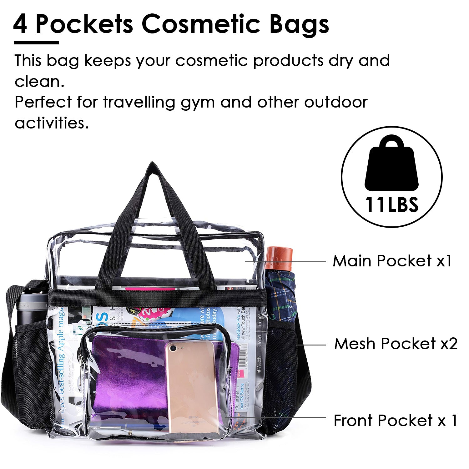 Clear Crossbody Bag Stadium Approved Clear Transparent Shoulder Bag See Through