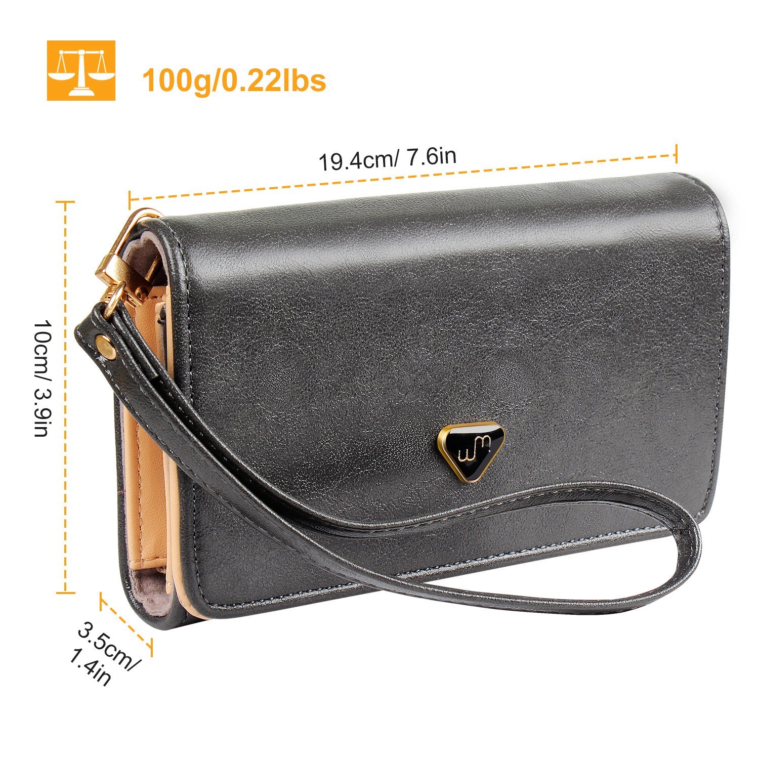 Women Wristlet Wallet PU Leather Lady Purse Credit Card Holder 4 Card Slots 3