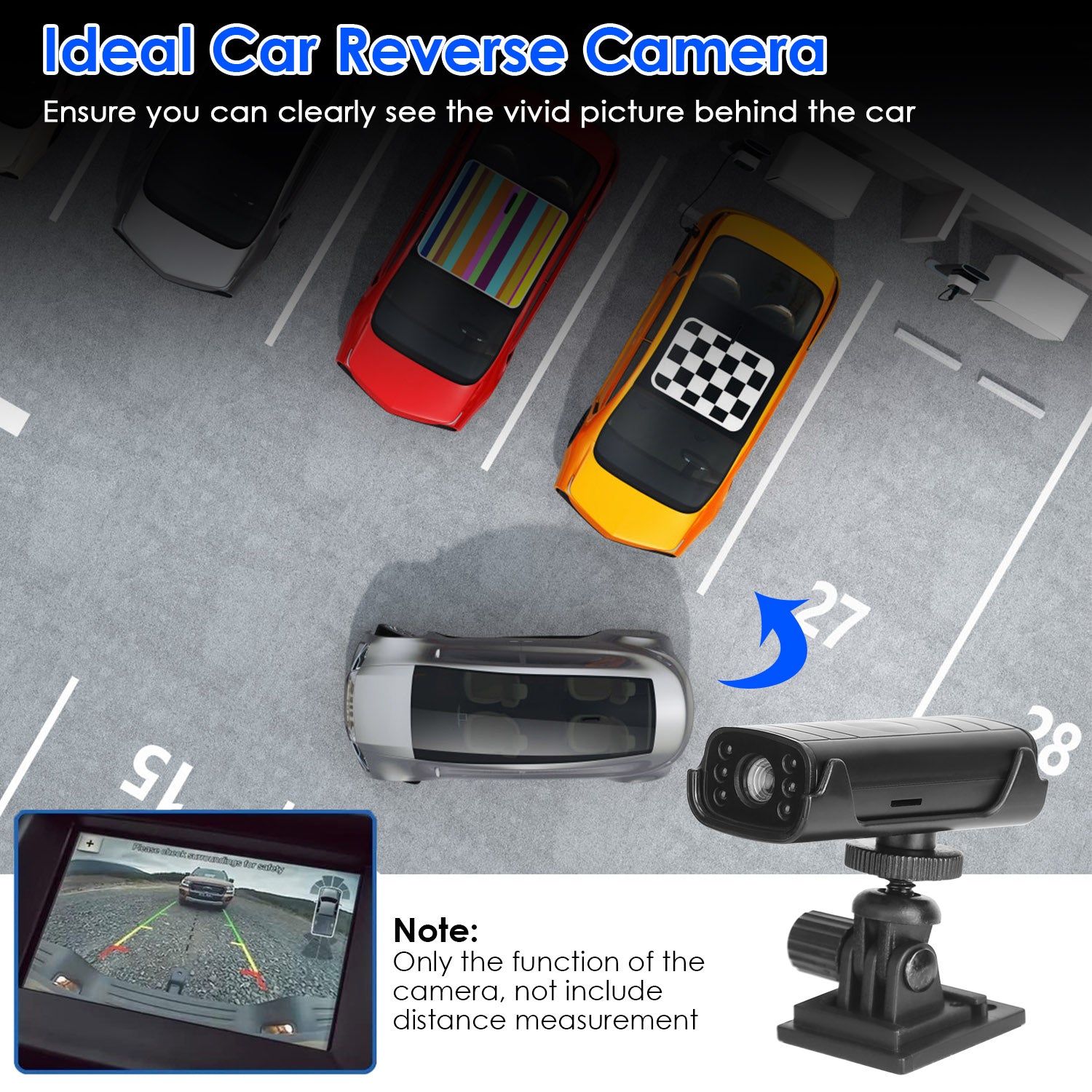 Wireless Camera Reverse Hitch Guide Camera Vehicle Backup Rechargeable Camera