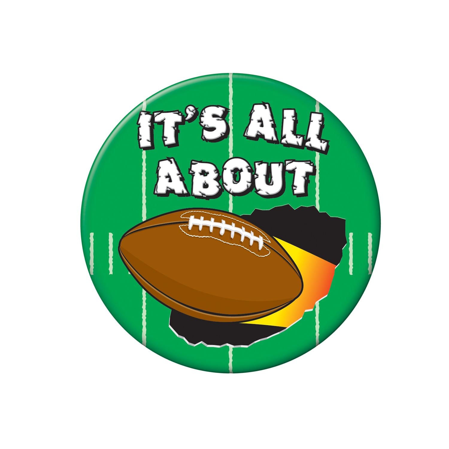 Beistle It's All About Football Button | Party Supply | Decoration