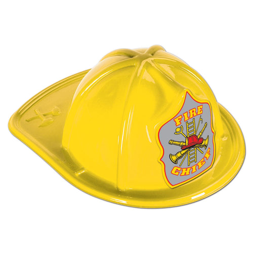 Beistle Yellow Plastic Fire Chief Hat - Fire Prevention | Party Supply