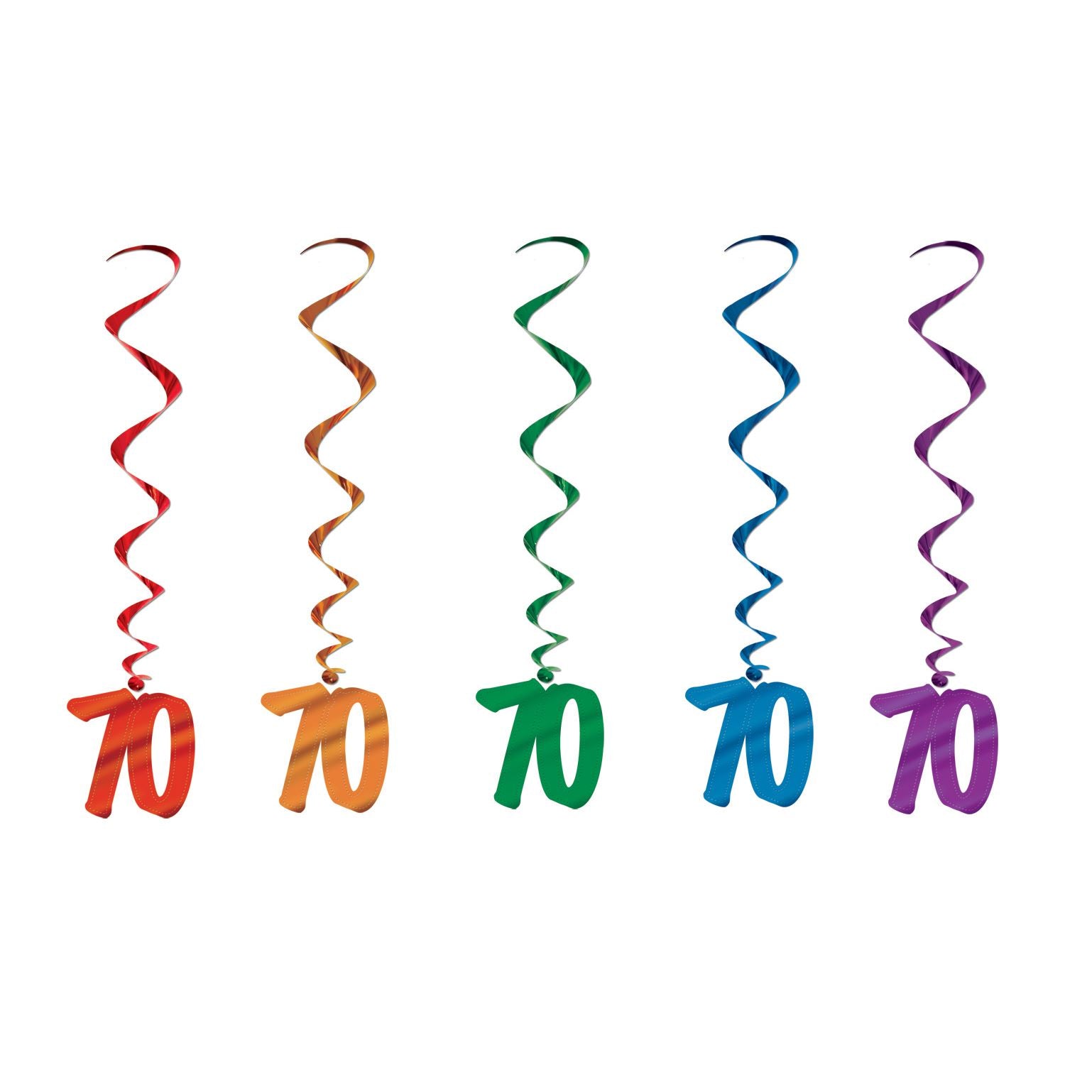 Beistle 70 Hanging Whirls - Birthday-Age Specific | Party Supply | Decoration