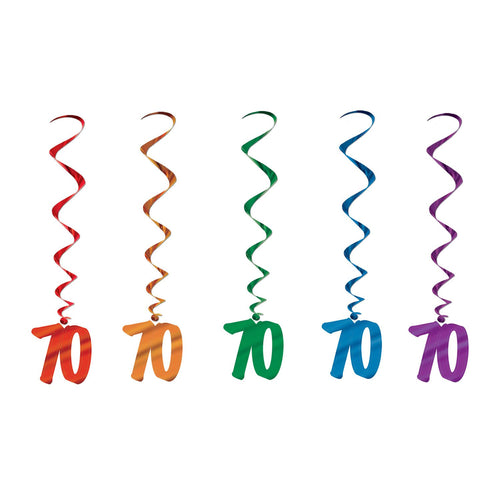 Beistle 70 Hanging Whirls - Birthday-Age Specific | Party Supply | Decoration