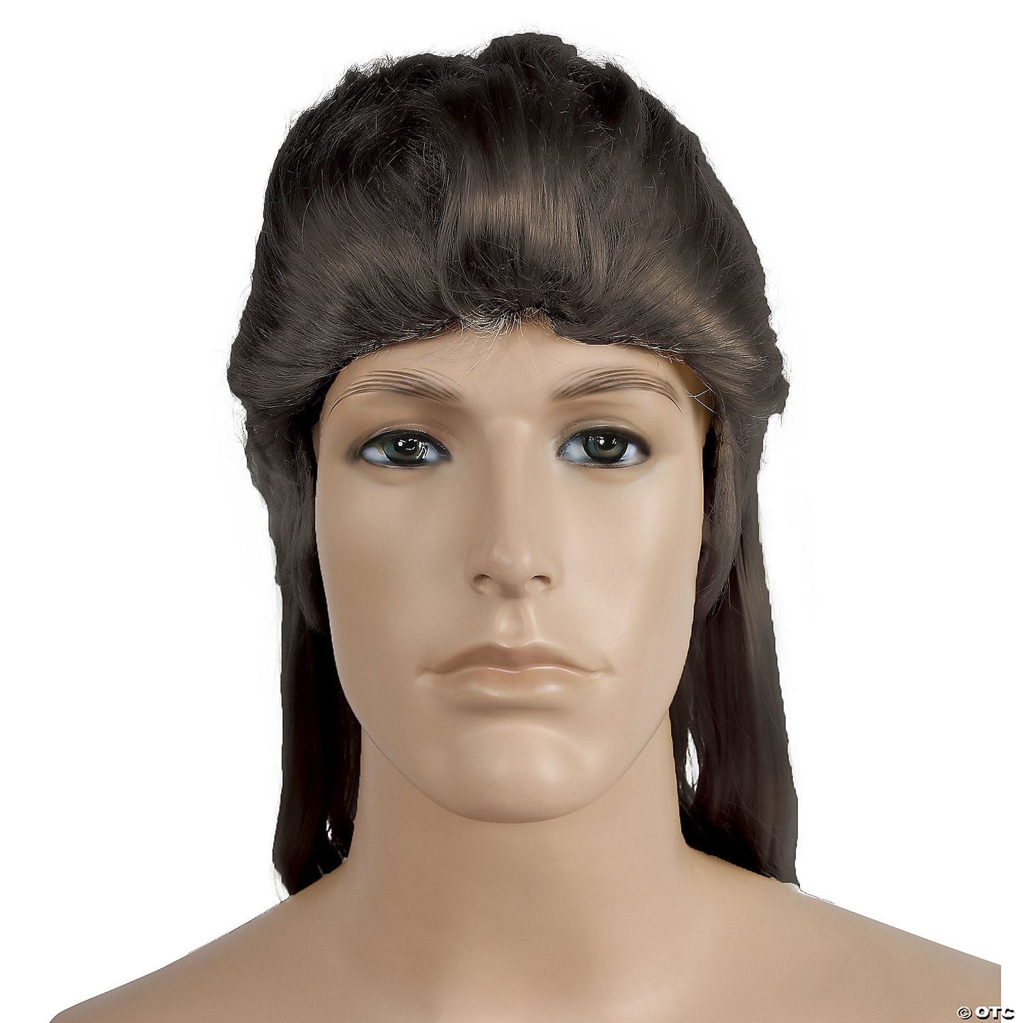Rocker Long Mullet Wig Dark Brown 2