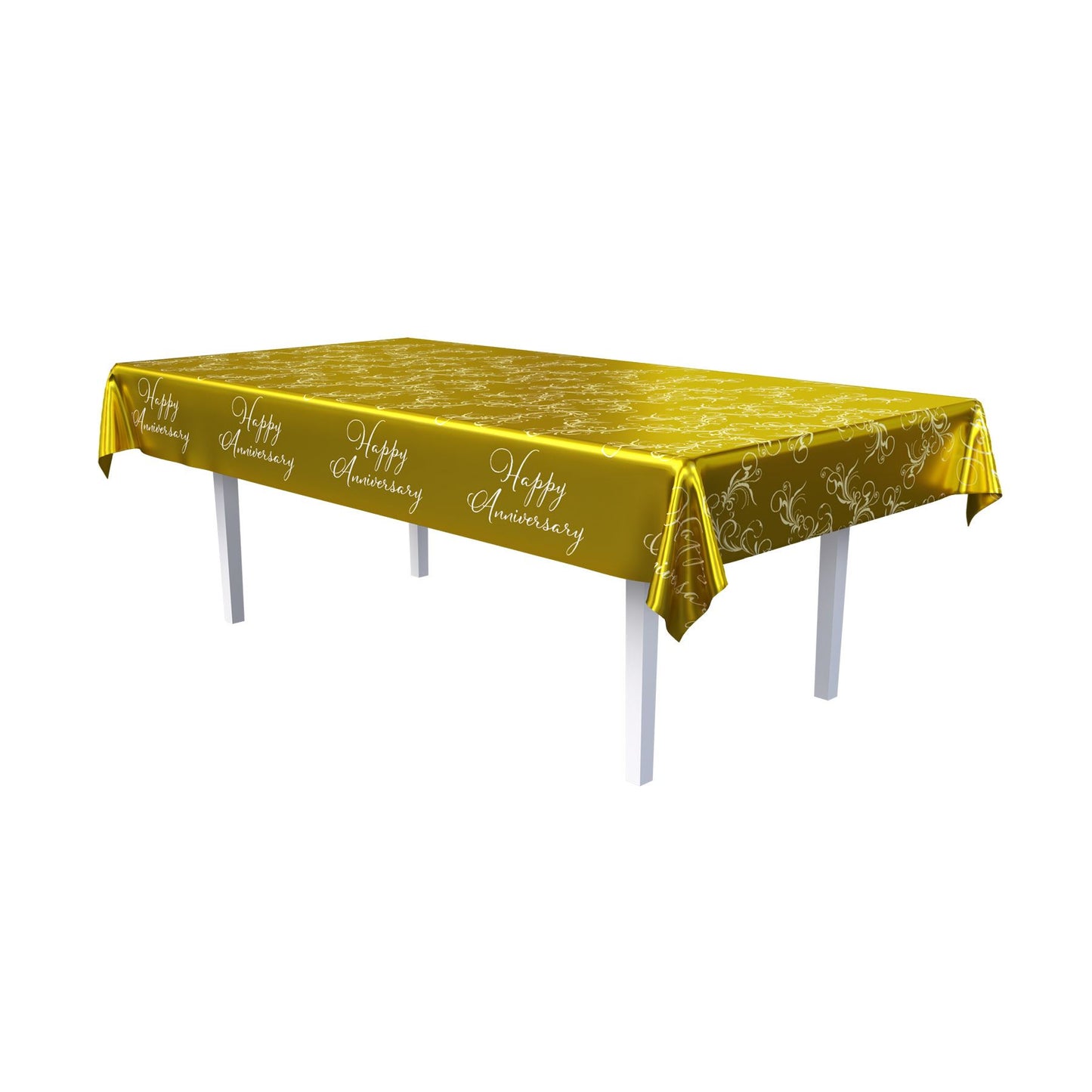 Beistle Metallic Happy Anniversary Tablecover | Party Supply | Decoration