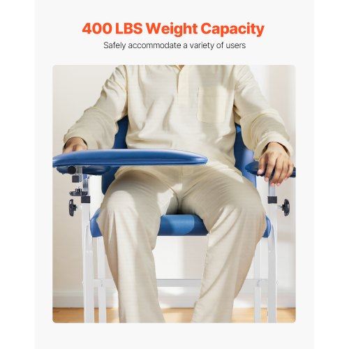 Phlebotomy Chair Blood Draw Chair with Adjustable Armrests and Flip Arm