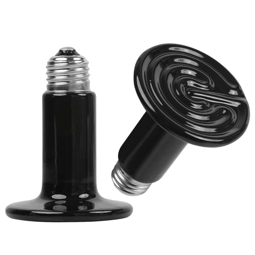 2Pcs Ceramic Heat Lamp 150W Infrared Reptile Heat Lamp No Light Emitting For