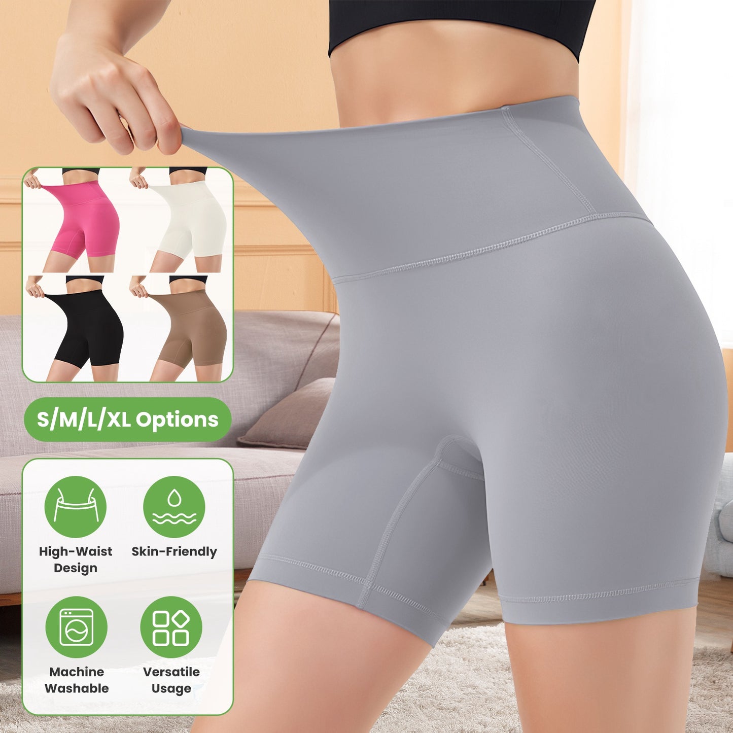 Women s High Waist Biker Shorts Tummy Control Pants Athletic Leggings Spandex