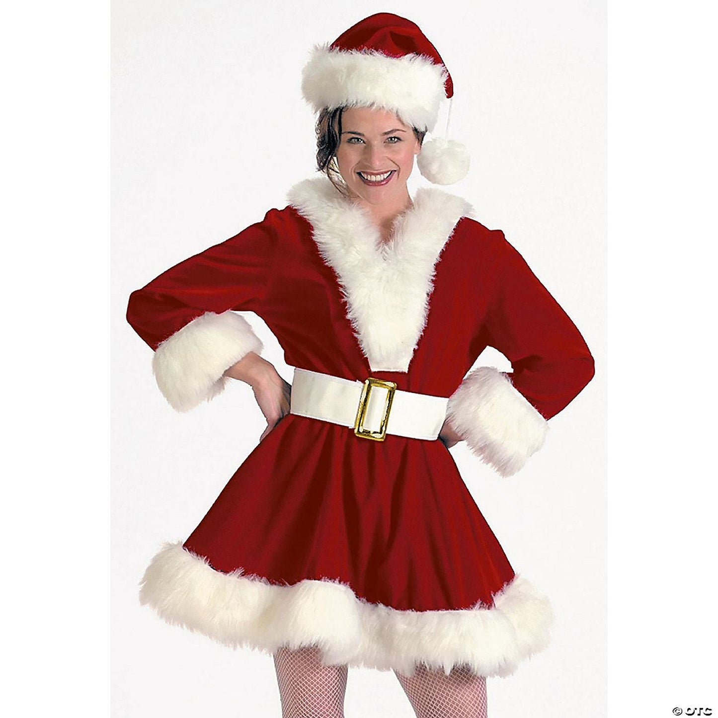 Mrs Claus Perky Pixie Burgandy Velvet Womens Adult Costume