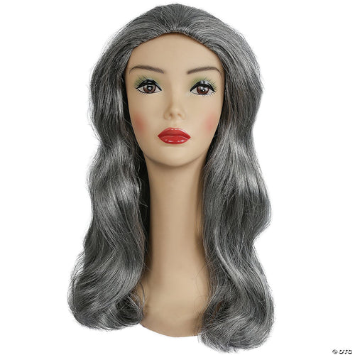 Womens Long Page Wig | Brown/Gray